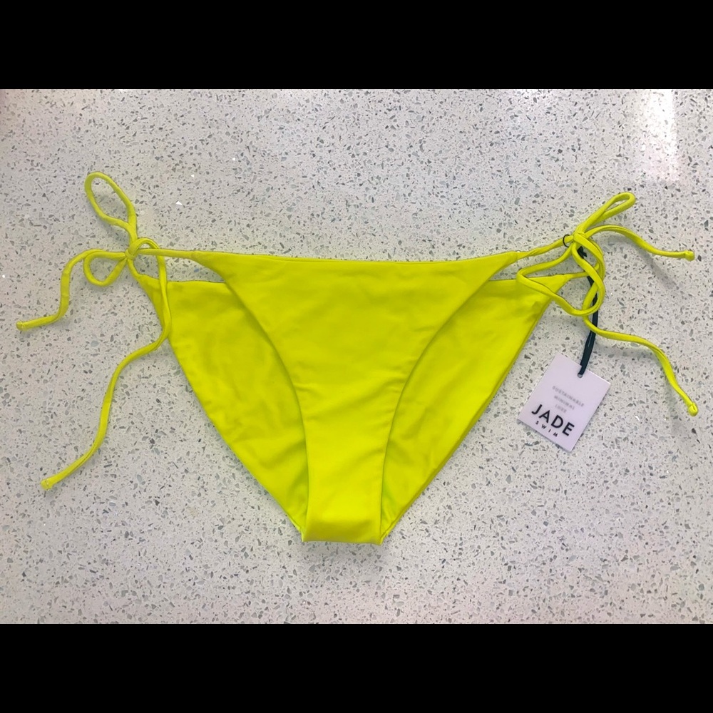 Jade Swim NWT Ties Bottom Citron Neon Green